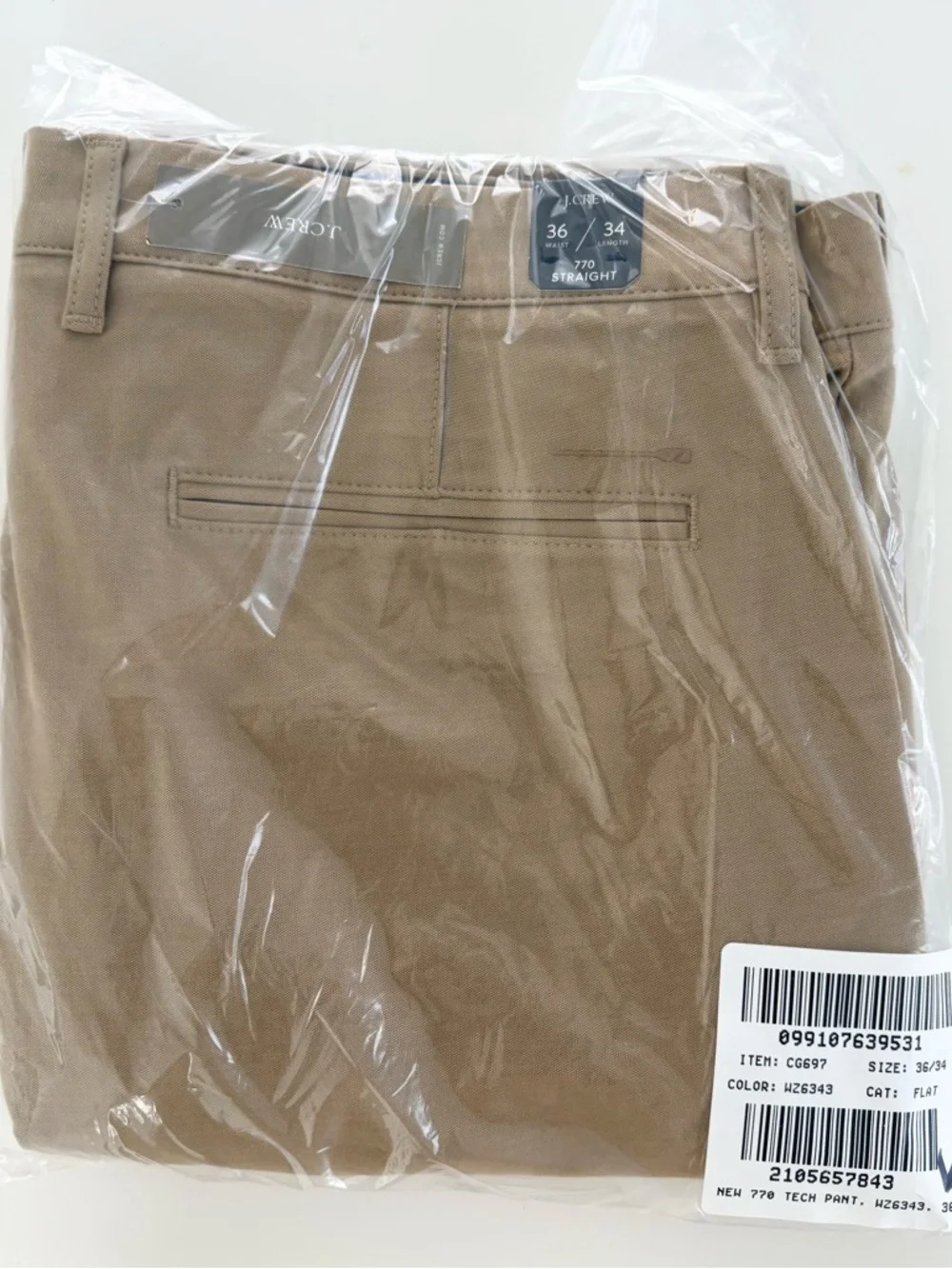 NWT J. Crew 770 Straight-fit Tech Pant Savannah Sand